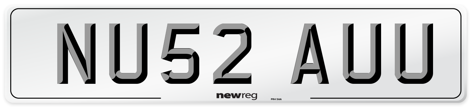 NU52 AUU Number Plate from New Reg